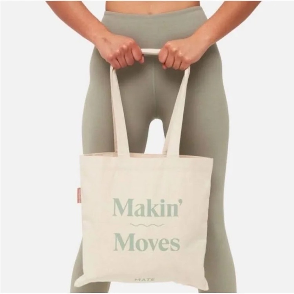 NWT MATE the Label Makin’ Moves Organic Cotton Canvas Tote Bag